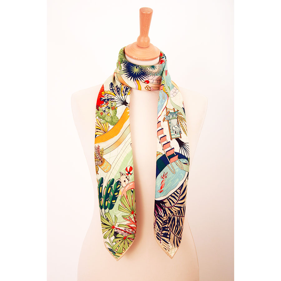 Carré en laine et soie - Aquaparc – Image 3