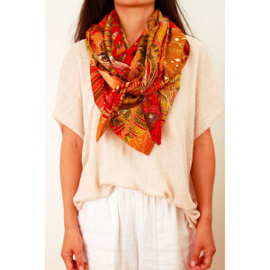 Carré en laine et soie - temple tropical