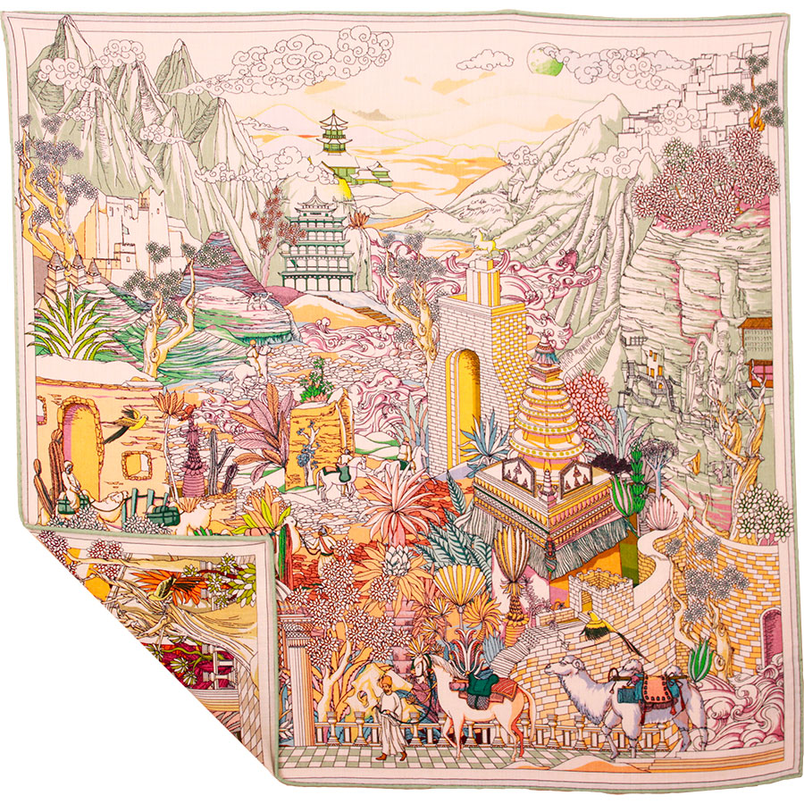 Carré en laine et soie - La route de la soie – Image 2