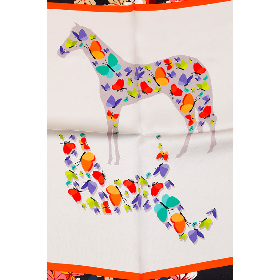 Moyen Carré 100% soie - Chevaux – Image 2